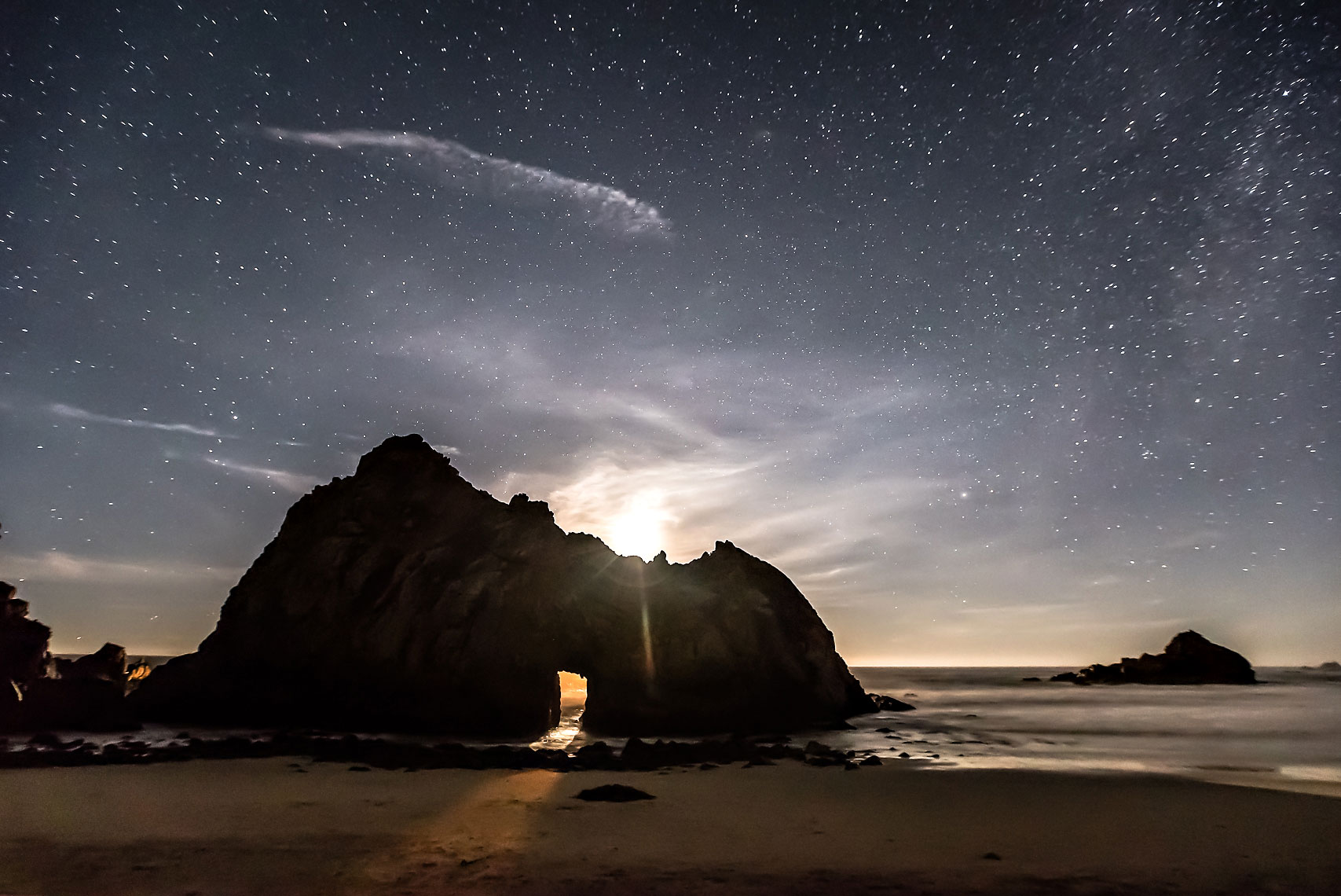 Big Sur Keyhole Moonset