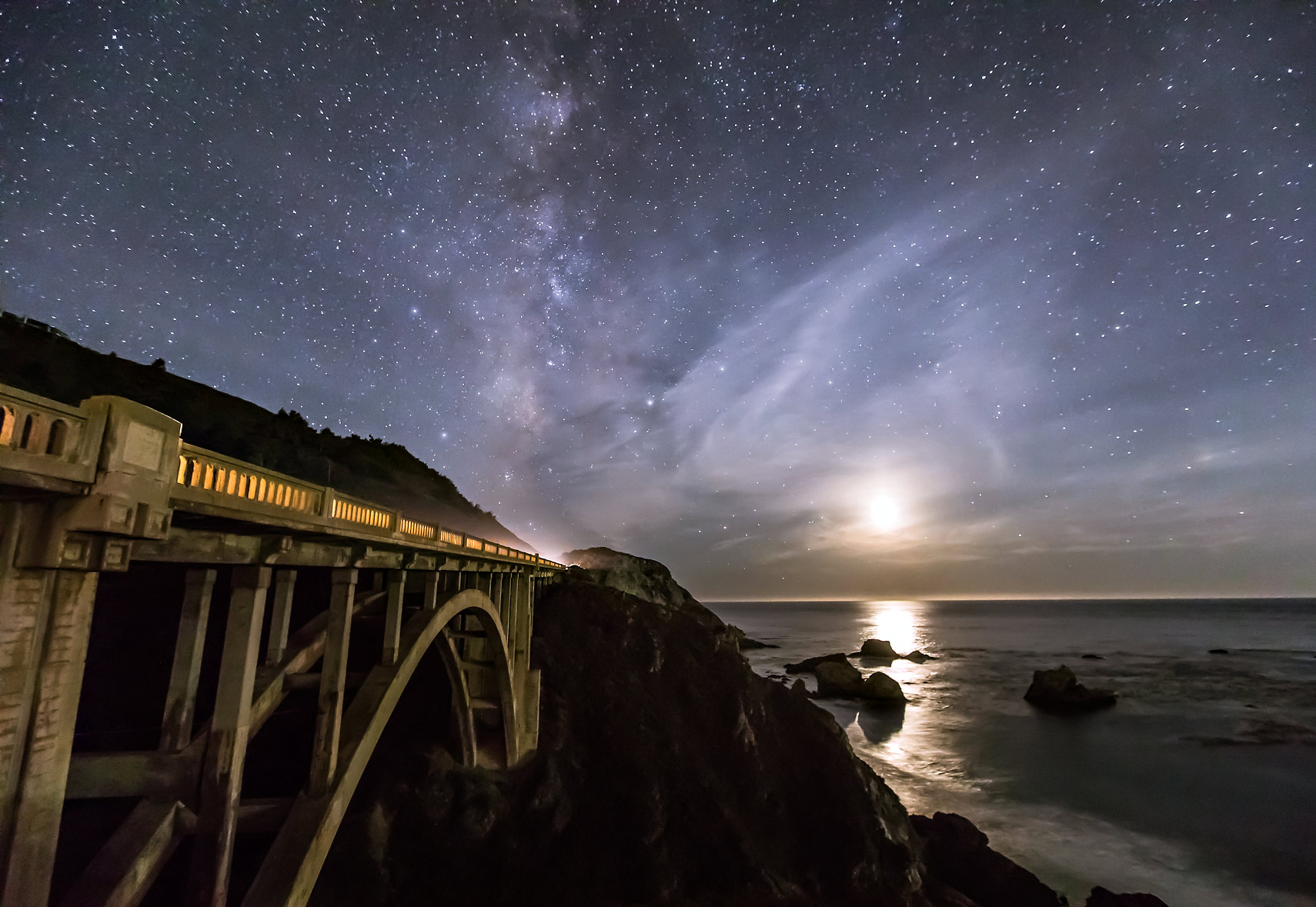 Big Sur Milky Way Moon Bridge
