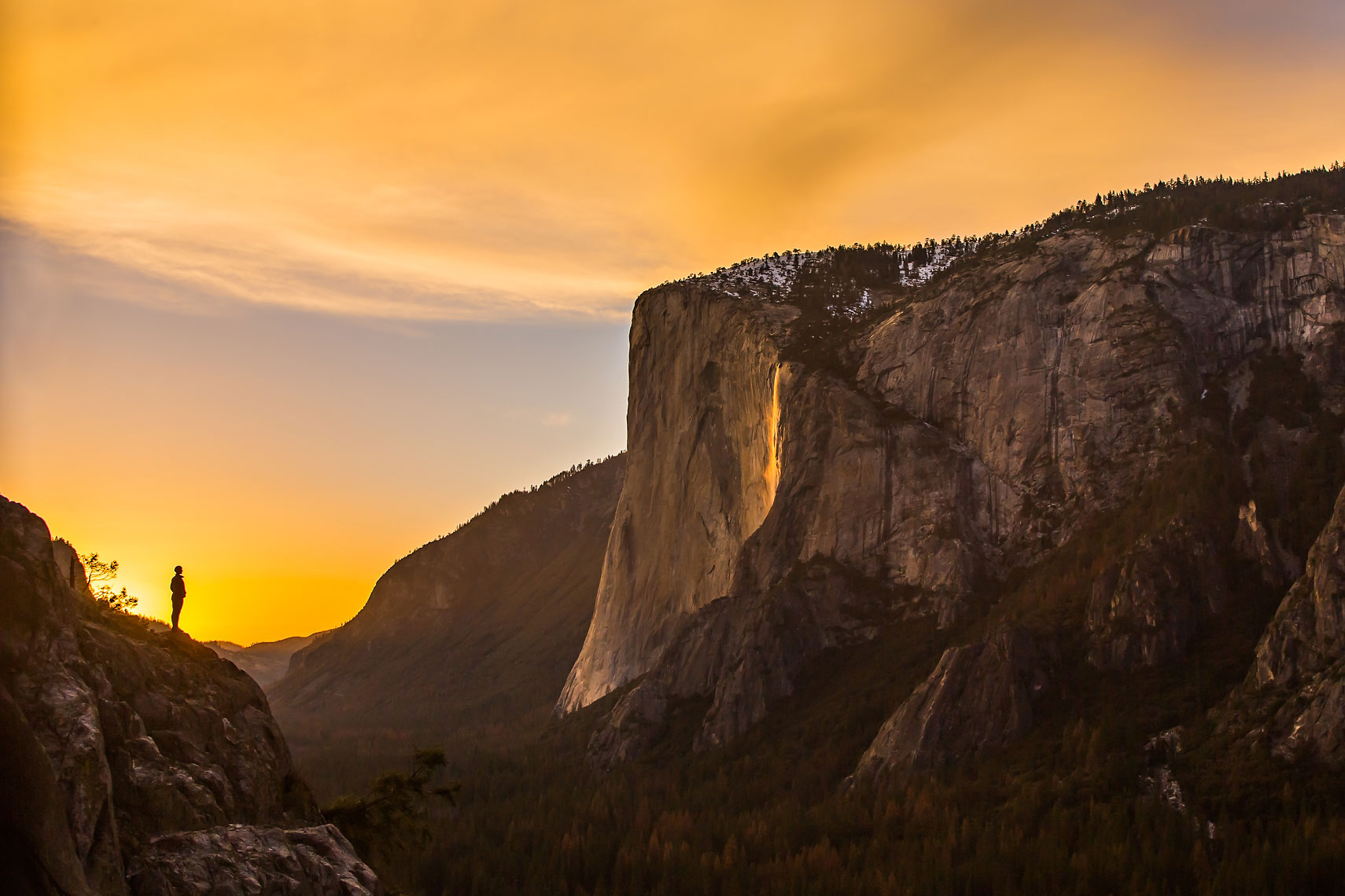 Yosemite Horsetail Firefall Man