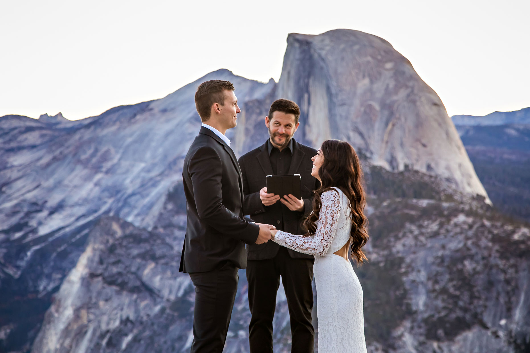 Glacier Point elopement photographer at sunrise.
