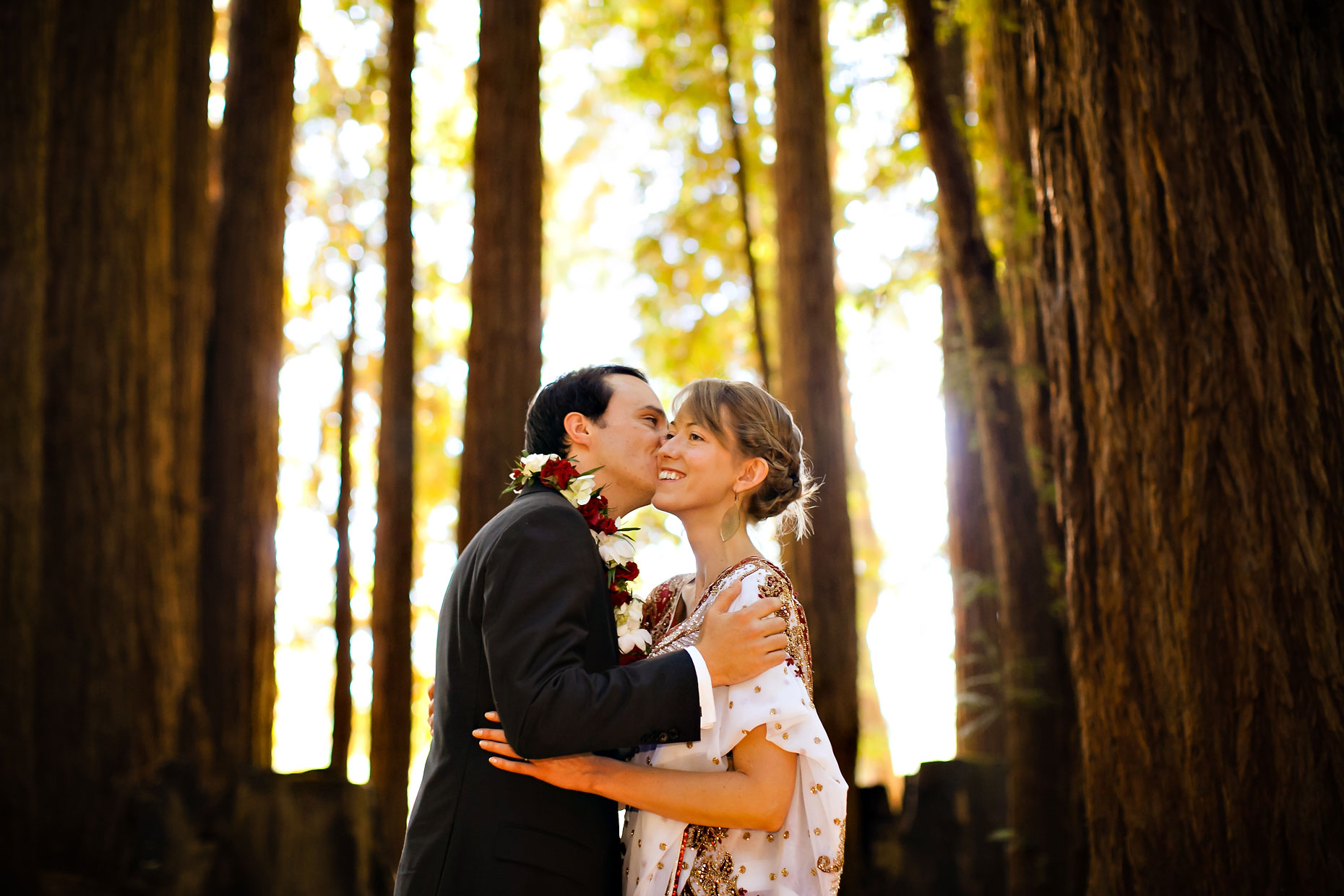 Intimate wedding in the redwoods at Big Sur.